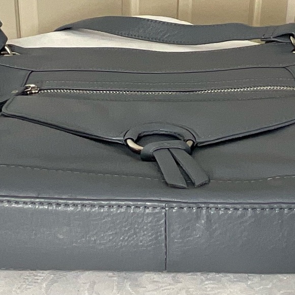 Great American Leatherworks Cross Body Bag in Gray leather new without tags - Picture 8 of 9